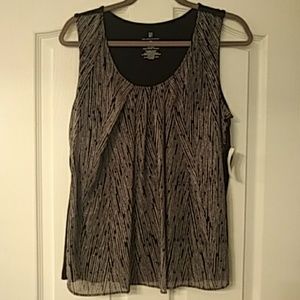 Silver and black tank